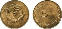 Slovenia 5 Tolarjev Slovenia 1995 5 Tolarjev (FAO) Nickel brass (78% Copper, 20% Zinc, 2% Nickel) Kremnica / Körmöcbánya / Kremnitz Mint (500000) 6. -