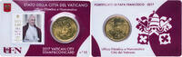 Vatican City 50 Euro Cents Vatican City 2017 R 50 Euro Cents Coin Cards- Francis Nordic gold (89% Copper, 5% Aluminium, 5% Zinc, 1% Tin) Utrecht Mint (1300 -