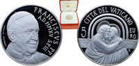 Vatican City 5 Euros Vatican City City State 2015 R 5 Euros - Francis (Assembly of the Synod of Bishops) Silver (.925) Rome Mint (6500) 18g PF KM 47 -