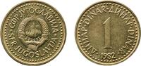 Yugoslavia 1 Dinar Yugoslavia 1982 1 Dinar Nickel brass (75 % Cu, 21 % Zn, 4% Ni) Belgrade Mint (70105000) 3.62g UNC KM 86 Schön 83 -
