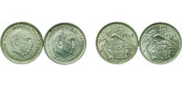 Spain 5 Pesetas Spain Nationalist Government 1957 ???? 65/67 5 Pesetas - Francisco Franco (2 coins) Copper-nickel (75% copper, 25% nickel) Royal -