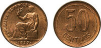 Spain 50 Centimos Spain Second Republic 1937 *?-6 50 Centimos - II Republic Brass (90% copper, 10% zinc) Royal Mint of Spain (1000000) 6.03g UNC -