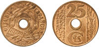 Spain 25 Centimos Spain Second Republic 1938 25 Centimos - II Republic Brass (90% copper, 10% zinc) Royal Mint of Spain (45500000) 5.15g UNC KM 7 -