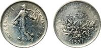 France 5 Francs France Fifth Republic 1971 5 Francs (signature O. Roty) Nickel plated copper-nickel Paris Mint (142216000) 9.93g AU Franc 201 -