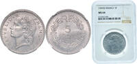 France 5 Francs France Fourth Republic 1949 B 5 Francs Aluminium Beaumont-le-Roger Mint (48414000) 3.5g NGC MS 64 KM 888b.2 Franc 2014 339/19 -