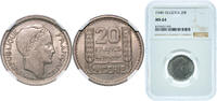 Algeria 20 Francs Algeria French Overseas Department 1949 20 Francs Copper-nickel (75% Copper, 25% Nickel) Paris Mint (25556400) 5.45g NGC MS 64 L -