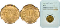 France 1 Franc France Third Republic 1939 1 Franc Copper-aluminium (91% Copper, 9% Aluminium) Paris Mint (48434500) 4g NGC MS 63 Franc 2014 21 -