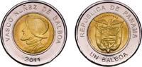 Panama 1 Balboa Panama Republic 2011 1 Balboa Bimetallic: nickel brass plated steel centre in nickel plated steel ring Royal Canadian Mint (4000 -