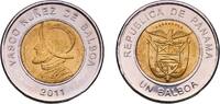 Panama 1 Balboa Panama Republic 2011 1 Balboa Bimetallic: nickel brass plated steel centre in nickel plated steel ring Royal Canadian Mint (4000 -