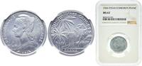 Comoro Islands 1 Franc Comoro Islands 1964 1 Franc (Essai) Aluminium Paris Mint (1700) 1.3g NGC MS 67 Top Pop KM E1 Lec 32 -