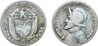 Panama ¼ Balboa Panama Republic 1930 ¼ Balboa Silver (.900) (Copper .100) (400000) 6.08g VF KM 11 -