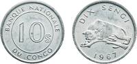 Congo 10 Sengis Congo Democratic Republic 1967 10 Sengi Aluminium (Aluminium 97%, Magnesium 3%) Heaton and Sons / The Mint Birmingham Limited (9 -