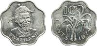 Eswatini 10 Cents Eswatini Kingdom of Swaziland 1974 10 Cents - Sobhuza II Copper-nickel Royal Mint (752000) 3.65g UNC KM 10 Schön 10 -