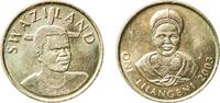 Eswatini 1 Lilangeni Eswatini Kingdom of Swaziland 2003 1 Lilangeni - Mswati III (2nd portrait) Brass Royal Mint 9.48g UNC KM 45 Schön 50 -