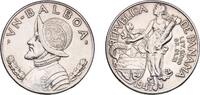 Panama 1 Balboa Panama Republic 1947 1 Balboa Silver (.900) (Copper .100) Philadelphia Mint (500000) 26.83g XF KM 13 -