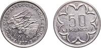 Central African States 50 Francs CFA Central African States Bank of Central African States 1977 D 50 Francs CFA Nickel Paris Mint 4.73g AU KM 11 Schön 21 -
