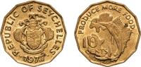 Seychelles 10 Cents Seychelles Republic 1977 10 Cents (FAO) Brass Heaton and Sons / The Mint Birmingham Limited (125000) 6g UNC KM 32 -
