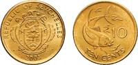 Seychelles 10 Cents Seychelles Republic 2003 PM 10 Cents Brass (64% Copper, 36% Zinc) Pobjoy Mint 3.29g UNC KM 48.2 -