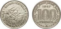 Central African States 100 Francs Central African States Central Bank of Equatorial African states and Cameroon 1967 100 Francs CFA Nickel Paris Mint (5791500) 11 -