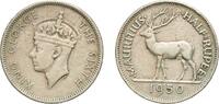 Mauritius ½ Rupee Mauritius British crown colony 1950 ½ Rupee - George VI Copper-nickel Royal Mint (Tower Hill) (1000000) 5.75g VF KM 28 Schön 29 -