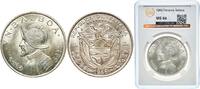 Panama 1 Balboa Panama Republic 1966 1 Balboa Silver (.900) (Copper .100) Royal Mint (Tower Hill) (240000) 26.73g GBCA MS KM 27 -