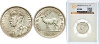 Mauritius ½ Rupee Mauritius British crown colony 1934 ½ Rupee - George V Silver (.916) Royal Mint (Tower Hill) (1000000) 5.83g GBCA AU KM 16 Schö -