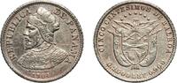 Panama 5 Centesimos Panama Republic 1904 5 Centésimos Silver (.900) (Copper .100) Philadelphia Mint (1500000) 2.5g AU KM 2 Schön 2 -