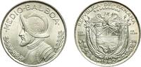 Panama ½ Balboa Panama Republic 1962 ½ Balboa Silver (.900) (Copper .100) Royal Mint (Tower Hill) (700000) 12.59g UNC KM 12.2 -