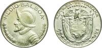 Panama ½ Balboa Panama Republic 1968 ½ Balboa Billon (.400 silver) (Copper .600) San Francisco Mint (1000000) 11.49g UNC KM 12a.1 -