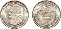 Panama ¼ Balboa Panama Republic 1953 ¼ Balboa (50th Anniversary) Silver (.900) (Copper .100) Casa de Moneda de México Mint (1200000) 6.23g UNC -