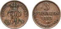 Grand duchy of Oldenburg 3 Schwaren Germany Grand duchy of Oldenburg German states 1858 B 3 Schwaren - Peter II Copper Hanover Mint (372000) 3.74g XF AKS 32 Jaeg 6 -