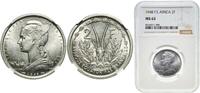 French Equatorial Africa 2 Francs Central African States French Equatorial Africa 1948 2 Francs Aluminium Paris Mint (5040000) 2.2g NGC MS 63 KM 7 Schön 7 -