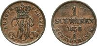 Grand duchy of Oldenburg 1 Schwaren Germany Grand duchy of Oldenburg German states 1858 B 1 Schwaren - Peter II Copper Hanover Mint (1084000) 1.22g XF AKS 35 Jaeg -