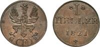 Free imperial city of Frankfurt 1 Heller 1821 F Frankfurt am Main Mint G... 22,00 EUR  + 10,00 EUR frais d'envoi