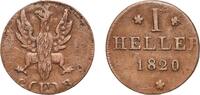 Free imperial city of Frankfurt 1 Heller 1820 F Frankfurt am Main Mint G... 8,80 EUR  + 10,00 EUR frais d'envoi