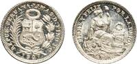 Peru ⅕ Sol 1907 FG Peru Republic 1907 FG ⅕ Sol Silver (.900) 1.29g UNC K... 27,50 EUR  + 10,00 EUR frais d'envoi