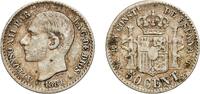 Spain 50 Centimos 1881 ????8-1 MSM Madrid Mint Spain Kingdom 1881 ????8-... 13,20 EUR  + 10,00 EUR frais d'envoi