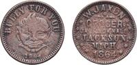 United States United States Federal republic 1864 Civil War Token - W. Jaxon, Jackson, Michigan Copper 3.58g VF -