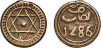 Morocco 4 Falus Morocco AH1286 (1870) 4 Falus - Sidi Mohammed IV (2nd Standard; Fes) Bronze 9.06g VF C 166.1 Album Islamic 656 -