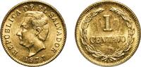 El Salvador 1 Centavo El Salvador Republic 1977 1 Centavo Brass (70% Copper, 30% Zinc) Sherritt Mint (40000000) 1.54g UNC KM 135.2 Schön 18.1 -
