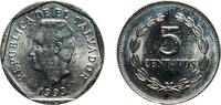 El Salvador 5 Centavos El Salvador Republic 1993 5 Centavos Nickel clad steel Sherritt Mint 2g UNC KM 154b Schön 44a -