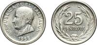 El Salvador 25 Centavos El Salvador Republic 1953 25 Centavos Silver (.900) (Copper .100) San Francisco Mint (14000000) 2.52g XF KM 137 -