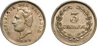 El Salvador 3 Centavos El Salvador Republic 1889 H 3 Centavos Copper-nickel (75% Copper, 25% Nickel) Heaton and Sons / The Mint Birmingham Limited (333 -