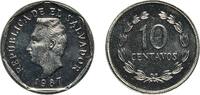 El Salvador 10 Centavos El Salvador Republic 1987 10 Centavos Stainless steel VDM Metals / Vereinigte Deutsche Metallwerke Mint (30000000) 3g UNC KM 15 -