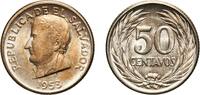 El Salvador 50 Centavos El Salvador Republic 1953 50 Centavos Silver (.900) (Copper .100) San Francisco Mint (3000000) 5.05g UNC KM 138 -