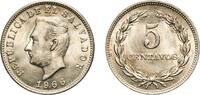 El Salvador 5 Centavos El Salvador Republic 1966 5 Centavos Copper-nickel (75% Copper, 25% Nickel) Royal Mint (Tower Hill) (6000000) 4.9g UNC KM 134 S -