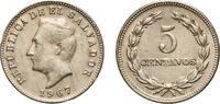 El Salvador 5 Centavos El Salvador Republic 1967 5 Centavos Copper-nickel (75% Copper, 25% Nickel) Denver Mint (10000000) 5.03g UNC KM 134 Schön 21 -