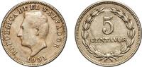El Salvador 5 Centavos El Salvador Republic 1951 5 Centavos Copper-nickel (75% Copper, 25% Nickel) San Francisco Mint (2000000) 4.68g XF KM 134 Schön -