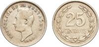El Salvador 25 Centavos El Salvador Republic 1944 25 Centavos Silver (.900) (Copper .100) San Francisco Mint (1000000) 7.37g XF KM 136 -