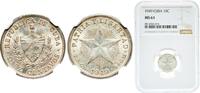 Cuba 10 Centavos Cuba First Republic 1949 10 Centavos Silver (.900) (silver 90%, copper 10%) Philadelphia Mint (9880000) 2.5g NGC MS 61 KM A12 Y -